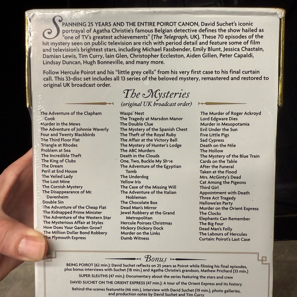 Agatha Christies Poirot:Complete series Collection DVD 33-Disc Box Set - Picture 8 of 8